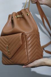 YSL Joe Bucket Brown In Lambskin 22x29x15cm - 6