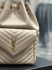 YSL Joe Bucket Bag Beige Lambskin 22x29x15cm - 2