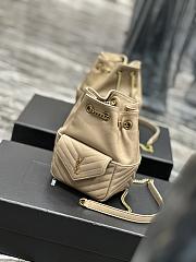 YSL Joe Mini Bucket Bag Gold Lambskin Beige 19x13x13cm - 5