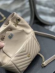 YSL Joe Mini Bucket Bag Gold Lambskin Beige 19x13x13cm - 3