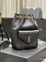 YSL Joe Bucket Bag Black Lambskin 22x29x15cm - 3