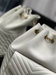 YSL Joe Bucket Bag White Lambskin 22x29x15cm - 4