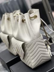 YSL Joe Bucket Bag White Lambskin 22x29x15cm - 3