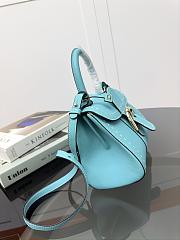 Delvaux Brillant Mini Whole-Grain Leather Blue 20x12x15cm - 5