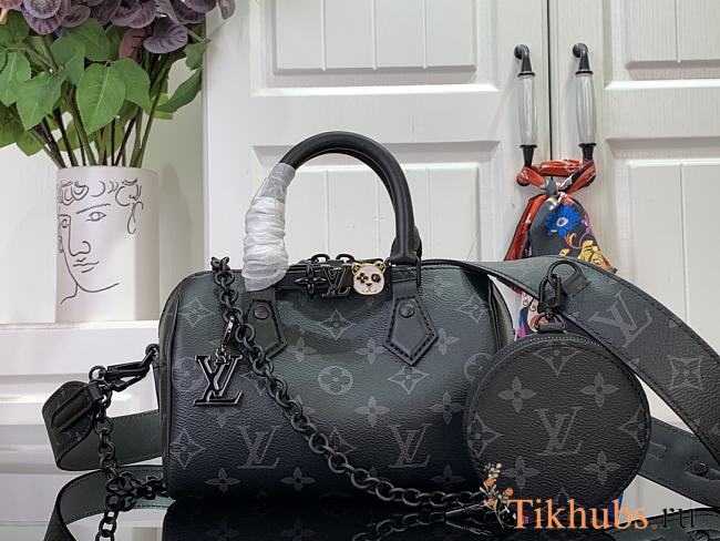 Louis Vuitton LV Speedy Black Bag 18.0x12.5x11cm - 1