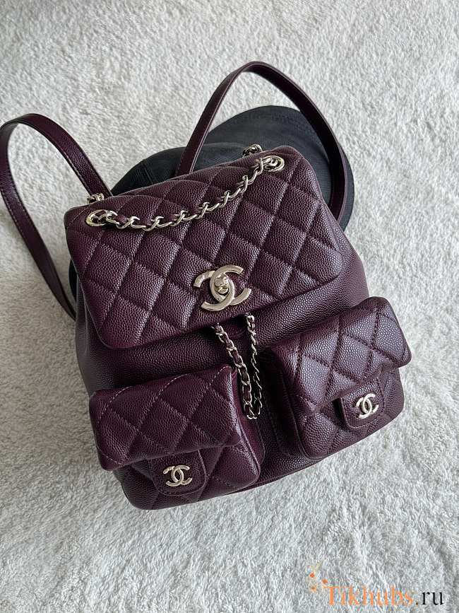 Chanel Backpack Red Wine Gold Caviar 20.5x20x12cm - 1