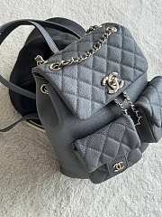Chanel Backpack Grey Gold Caviar 20.5x20x12cm - 2