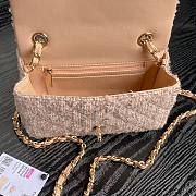 Chanel Flap Bag Tweed Light Yellow 20cm - 6