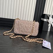 Chanel Flap Bag Tweed Light Yellow 20cm - 3