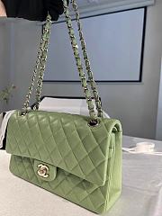 Chanel Medium Flap Bag Light Green Caviar Silver 25cm - 4