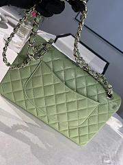 Chanel Medium Flap Bag Light Green Caviar Silver 25cm - 5