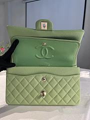 Chanel Medium Flap Bag Light Green Caviar Silver 25cm - 6