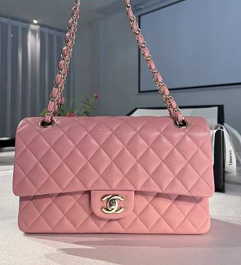 Chanel Medium Flap Bag Pink Caviar Silver 25cm