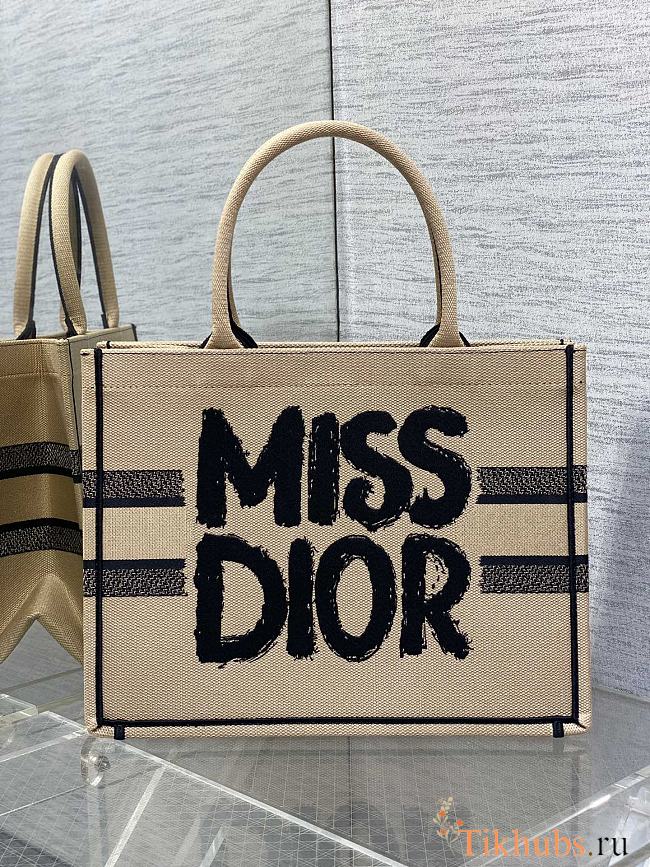 Dior Medium Book Tote Beige Black Miss Dior 36 x 27.5 x 16.5 cm - 1