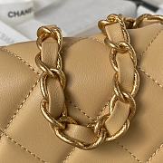 Chanel Flap Bag Beige Gold Lambskin 21x14x9cm - 3