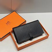 Hermes Bearn Verso Wallet Black Gold 17.5x9.5x2.5cm - 5