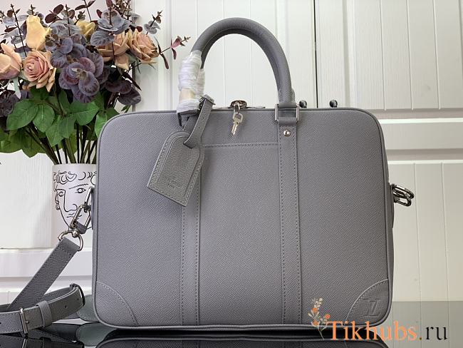 Louis Vuitton LV Porte Documents Voyage PM Handbag Grey 36.5x27.5x6cm - 1