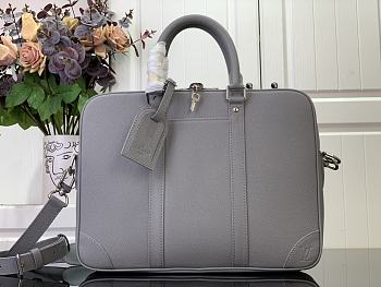 Louis Vuitton LV Porte Documents Voyage PM Handbag Grey 36.5x27.5x6cm