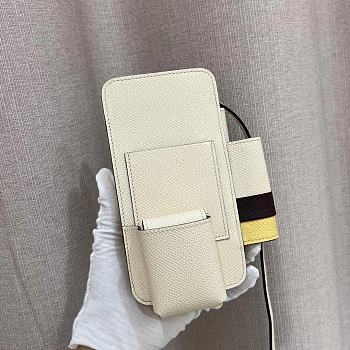 Hermes Phone Case Crossbody Bag Epsom White 3.5W x 6.5H x 1D