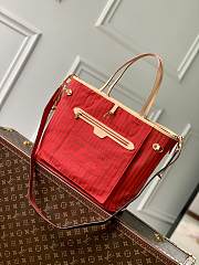 Louis Vuitton LV Neverfull With Strap Red Monogram 31x28x14cm - 3