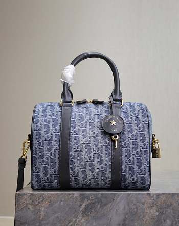 Dior Groove 25 Bag Blue Denim Oblique Jacquard 25 x 19 x 16 cm