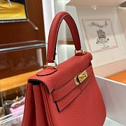 Hermes Kelly Bag Red Gold Togo 28cm - 5