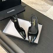 Chanel Slingback Black Suede Lambskin Flat - 4