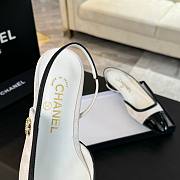 Chanel Slingback White Suede Lambskin Flat - 5