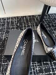 Chanel White Black Ballerina Flat - 5