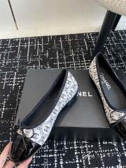 Chanel White Black Ballerina Flat - 4