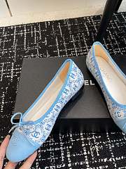 Chanel White Blue Ballerina Flat - 4