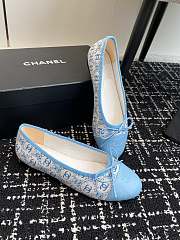 Chanel White Blue Ballerina Flat - 3