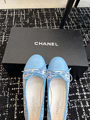 Chanel White Blue Ballerina Flat - 2