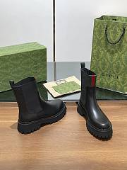 Gucci Web Stripe Leather Chelsea Boots - 2