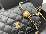 Chanel Wallet Chain Woc Black Gold Lambskin 19cm - 2