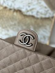 Chanel Large Vintage Flap Bag Brown Caviar silver 40x30cm - 5