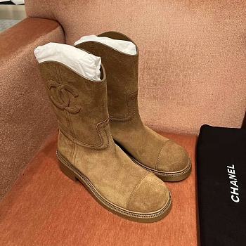 Chanel Suede Brown Boots