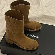 Chanel Suede Brown Boots - 4