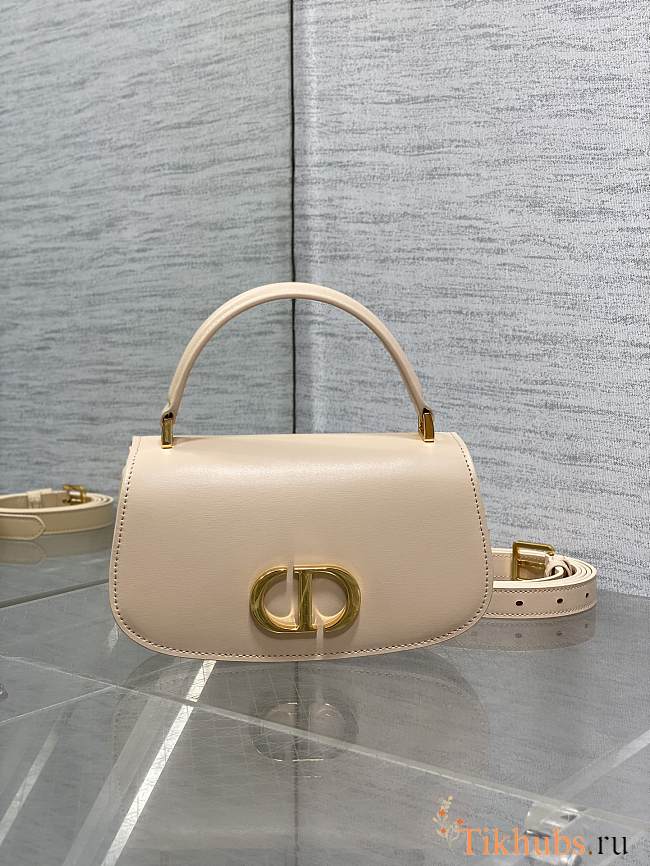 Dior Small 30 Montaigne Top Handle Bag Beige Calfskin 19 x 9 x 8 cm - 1