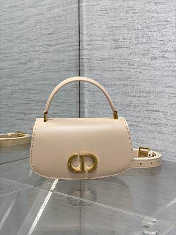 Dior Small 30 Montaigne Top Handle Bag Beige Calfskin 19 x 9 x 8 cm