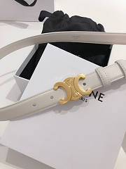 Celine Triomphe Belt In Smooth Calfskin White 2.5cm - 2