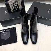 YSL Auteuil Leather Ankle Boots Black 105mm   - 4