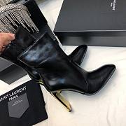 YSL Auteuil Leather Ankle Boots Black 105mm   - 3