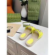 Gucci Interlocking G Espadrille Lime Green Raffia - 5