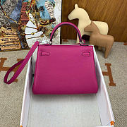 Hermes Kelly 25 Togo Fushia Silver 25cm - 5