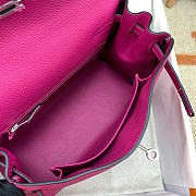 Hermes Kelly 25 Togo Fushia Silver 25cm - 4