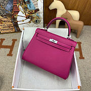 Hermes Kelly 25 Togo Fushia Silver 25cm - 3