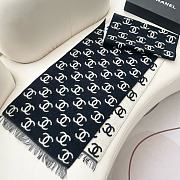 Chanel Scarf Black White 35x180cm - 1