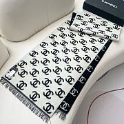 Chanel Scarf Black White 35x180cm - 3