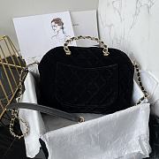 Chanel Clutch With Strap Black Bag Velvet 28.5x20.5x7cm - 5